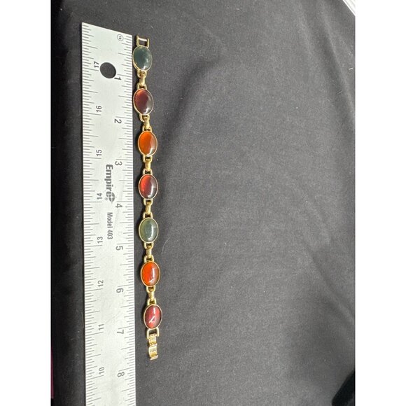 Lauren Conrad Brown Green Fall Colored Gold-Tone Bracelet 7” - Picture 5 of 5